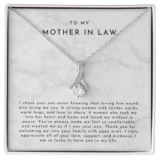 Mother In Law Gift (I Chose Your Son) Alluring Beauty Necklace - Timeless Marble Collection