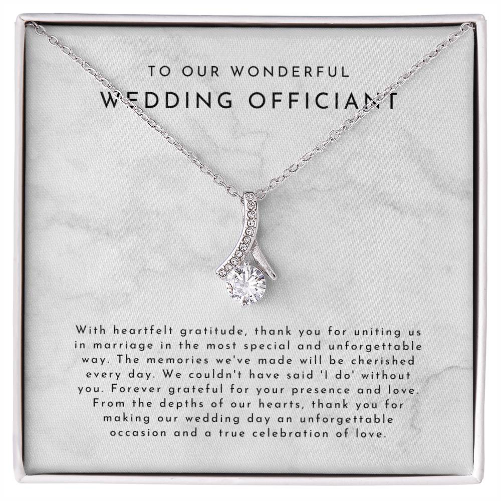 Wedding Officiant Gift (With Heartfelt Gratitude) Alluring Beauty Necklace - Timeless Marble Collection