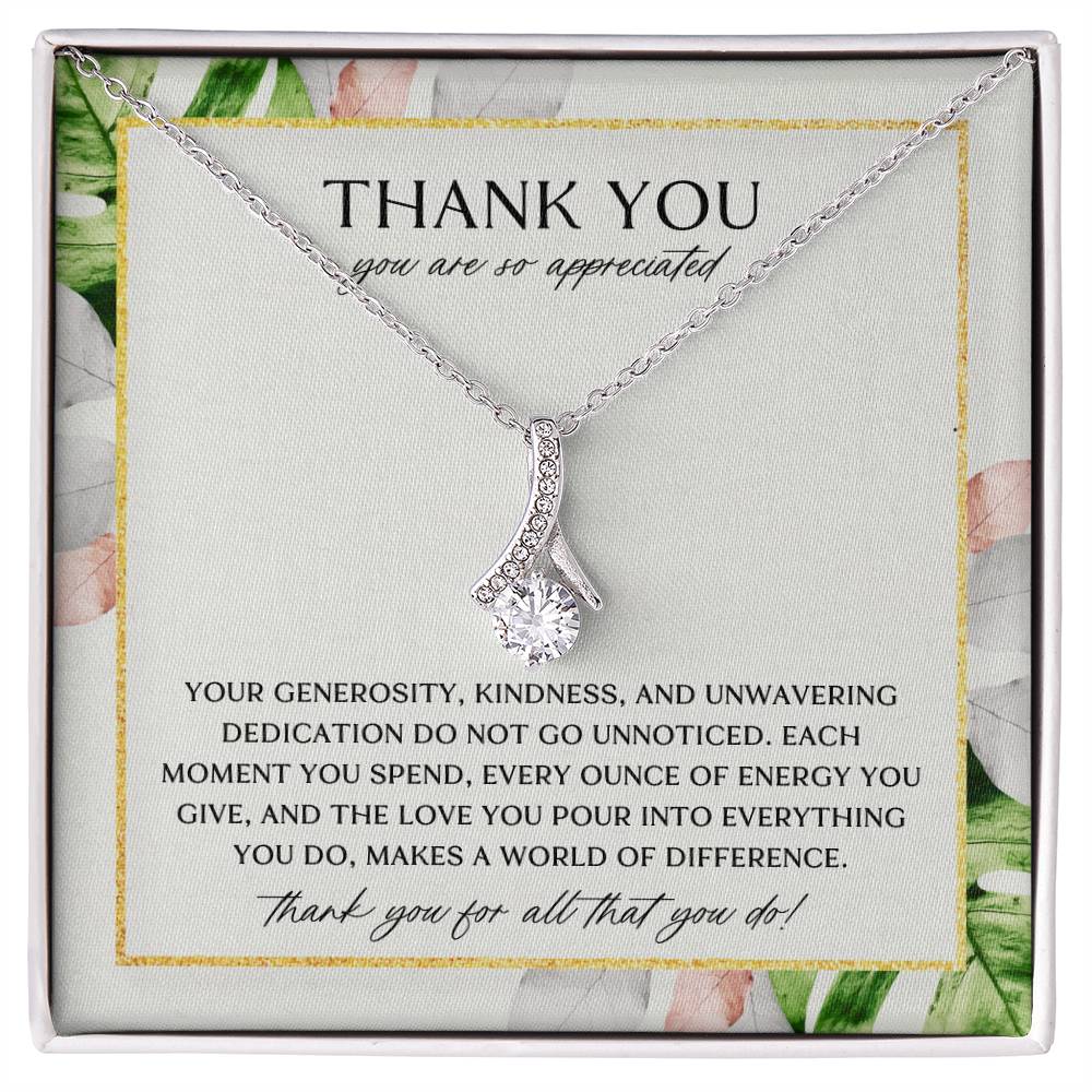 Elegant Palm Thank You Necklace