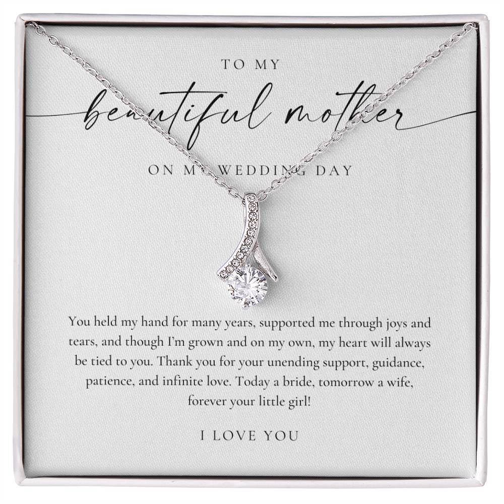 Mother Of The Bride Gift (You Held My Hand) Alluring Beauty Necklace - Eternal Bond Collection