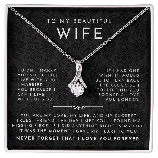 To My Wife Necklace | Black Lace My Love & Life
