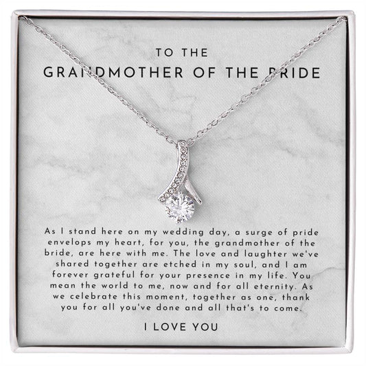 Grandmother Of The Bride Gift (As I Stand Here) Alluring Beauty Necklace - Timeless Marble Collection