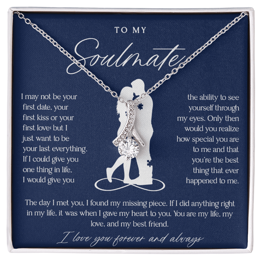 Navy Blue Missing Piece Soulmate Necklace