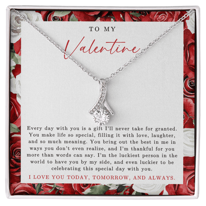 To My Valentine Necklace | Red Rose
