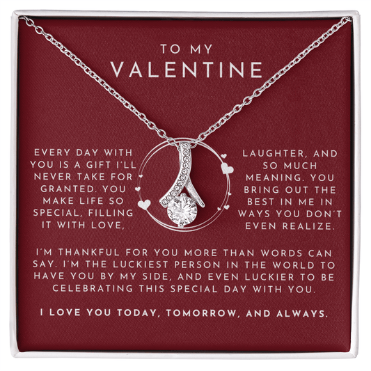To My Valentine Necklace | Red Hearts