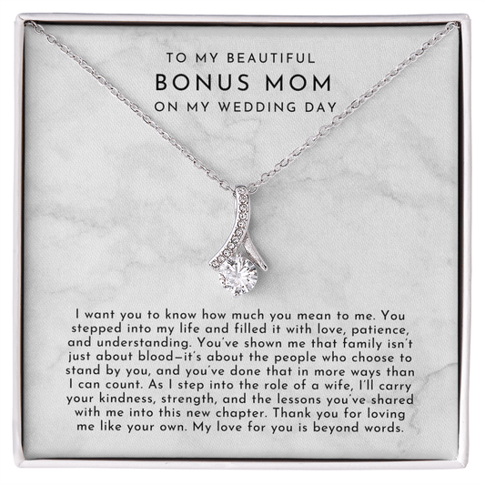 To My Bonus Mom On My Wedding Day Necklace