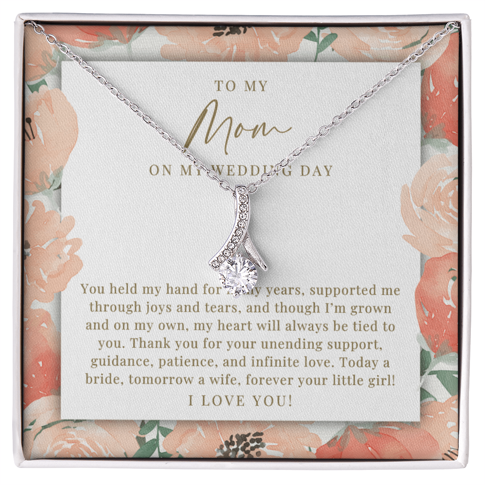 Mom Wedding Day Necklace | Forever Your Girl Peachy Floral