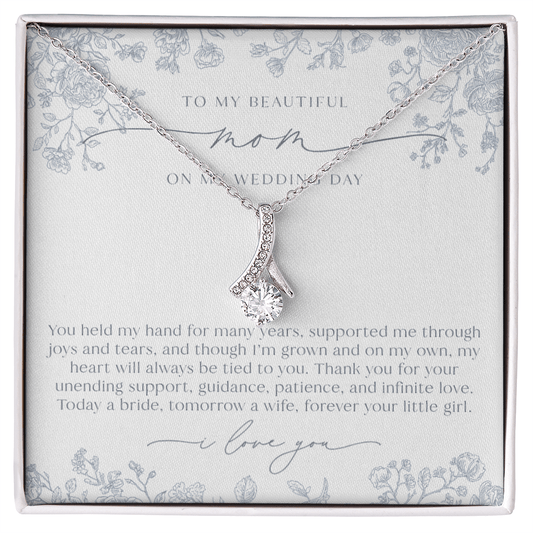 Mother of the Bride Necklace | Dusty Blue Chinoiserie Floral