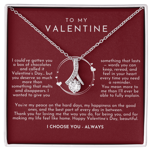 To My Valentine Necklace | Red Hearts