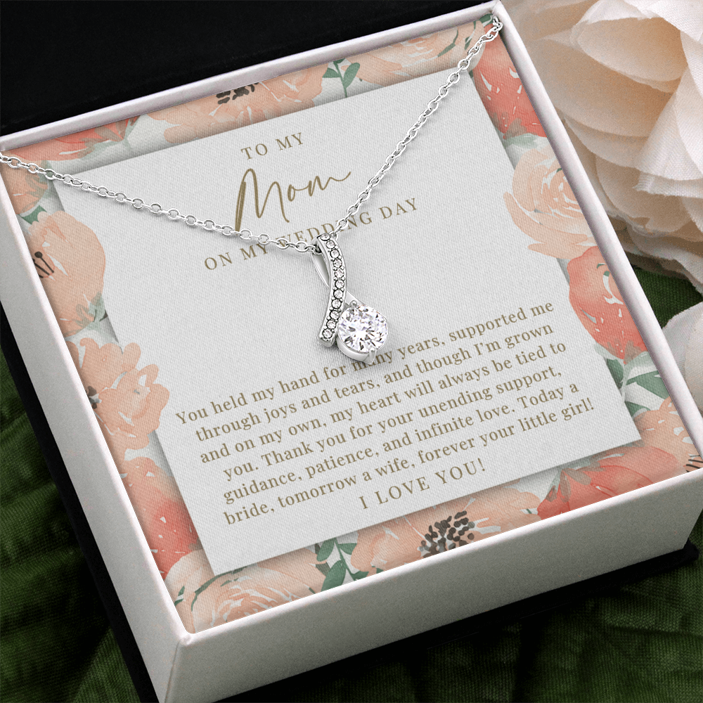Mom Wedding Day Necklace | Forever Your Girl Peachy Floral