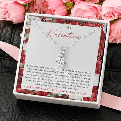 To My Valentine Necklace | Red Rose