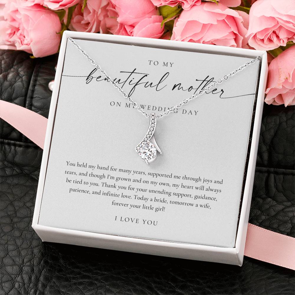 Mother Of The Bride Gift (You Held My Hand) Alluring Beauty Necklace - Eternal Bond Collection