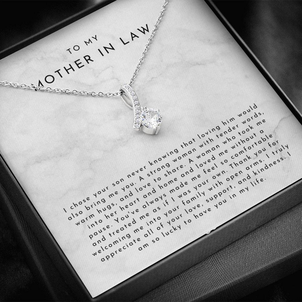 Mother In Law Gift (I Chose Your Son) Alluring Beauty Necklace - Timeless Marble Collection