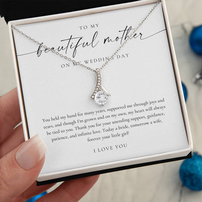 Mother Of The Bride Gift (You Held My Hand) Alluring Beauty Necklace - Eternal Bond Collection