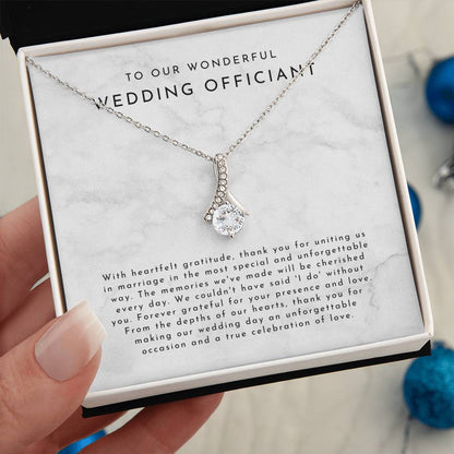 Wedding Officiant Gift (With Heartfelt Gratitude) Alluring Beauty Necklace - Timeless Marble Collection