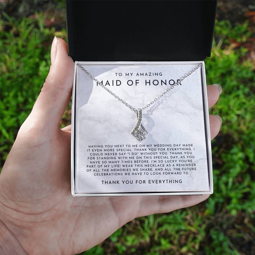 To My Amazing Maid Of Honor Gift Necklace