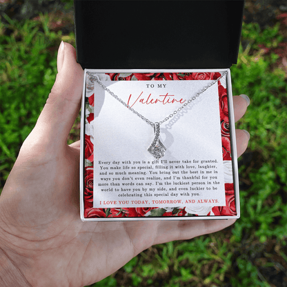 To My Valentine Necklace | Red Rose