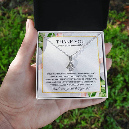 Elegant Palm Thank You Necklace