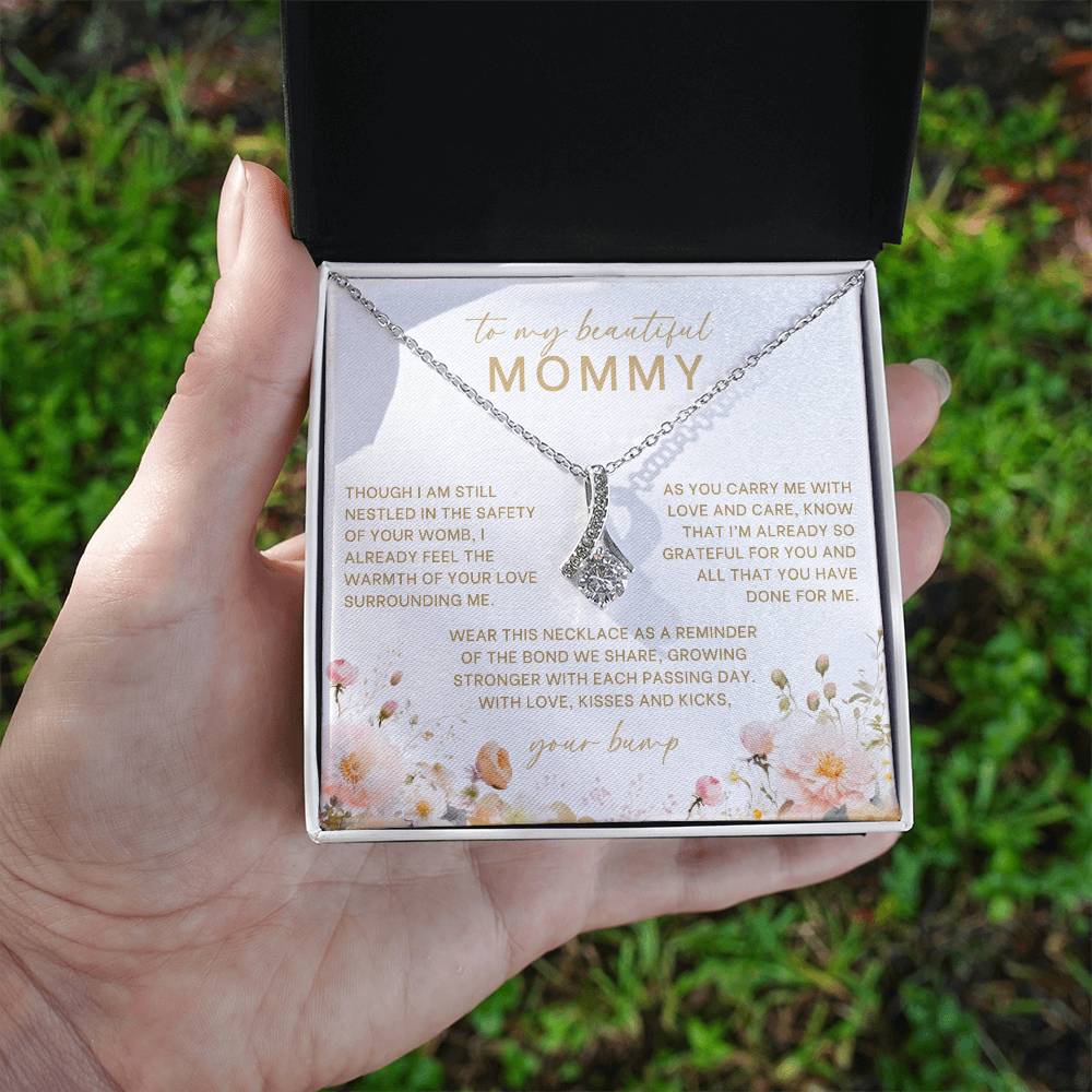 Blush Floral From The Bump Mom Necklace