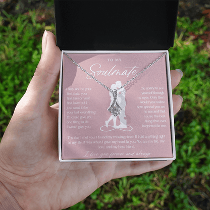 Blush Pink Missing Piece Soulmate Necklace