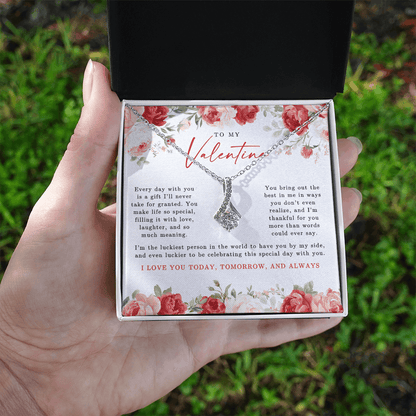 To My Valentine Alluring Beauty Necklace | Red Floral