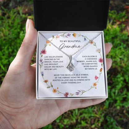 Wildflower Wreath Beautiful Grandma Necklace