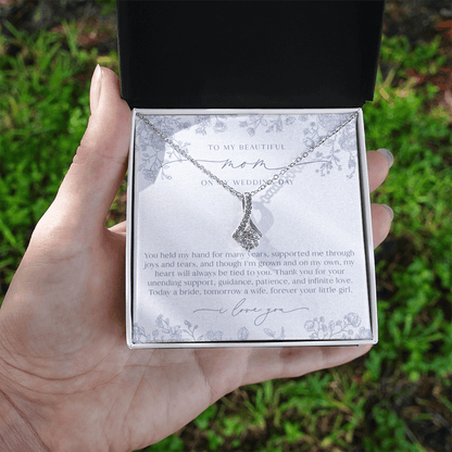 Mother of the Bride Necklace | Dusty Blue Chinoiserie Floral