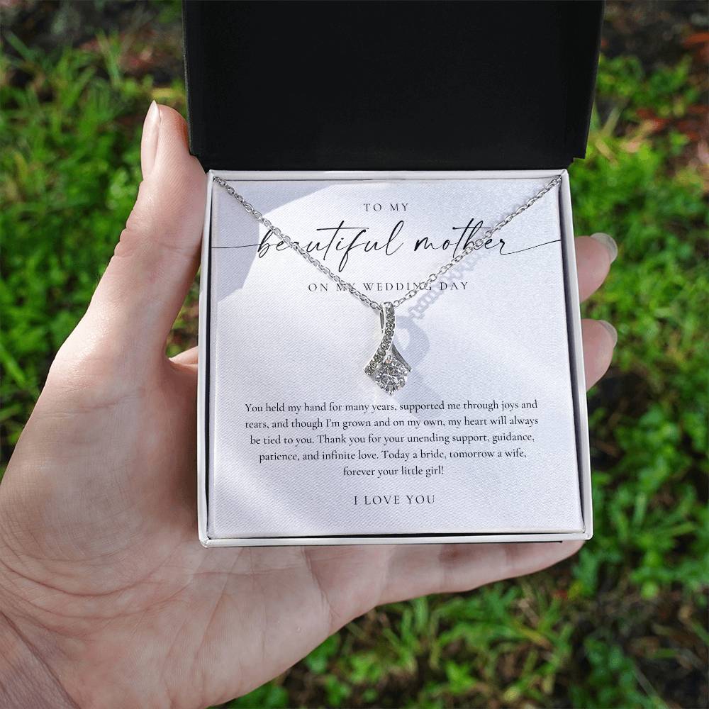 Mother Of The Bride Gift (You Held My Hand) Alluring Beauty Necklace - Eternal Bond Collection