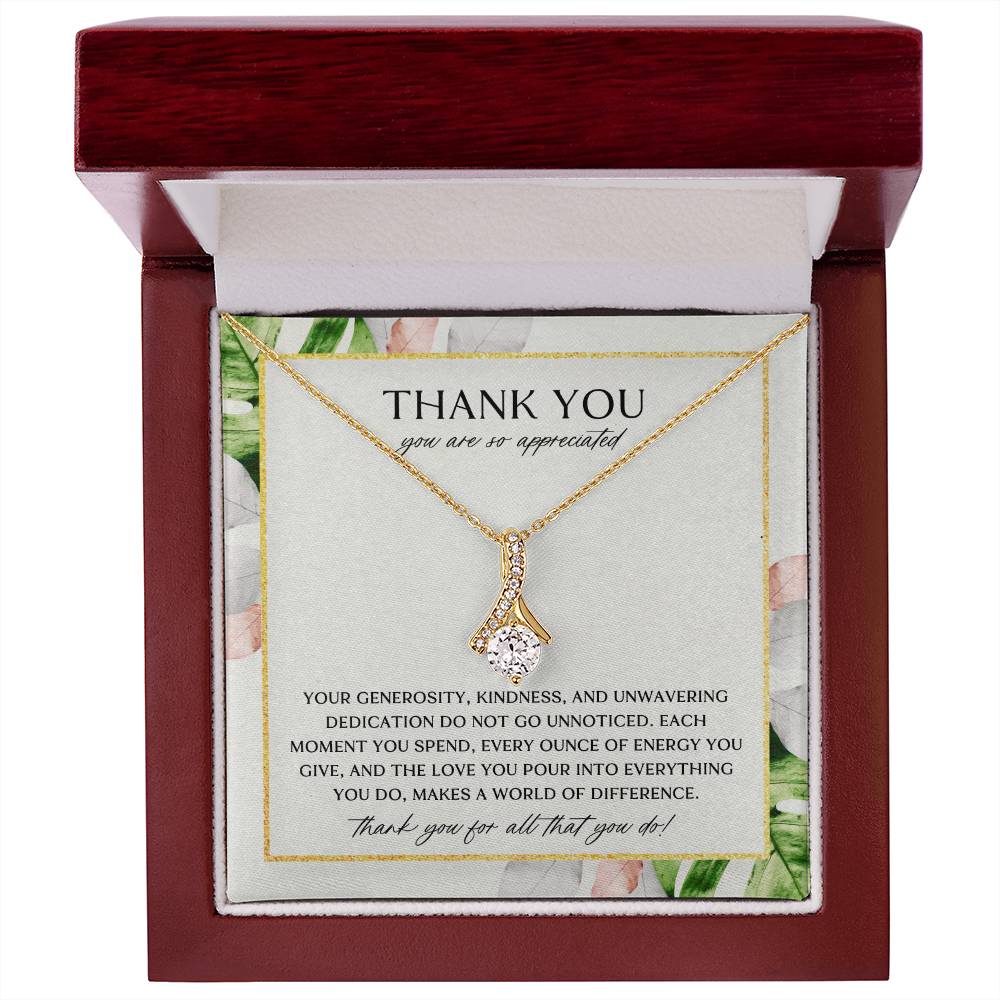 Elegant Palm Thank You Necklace