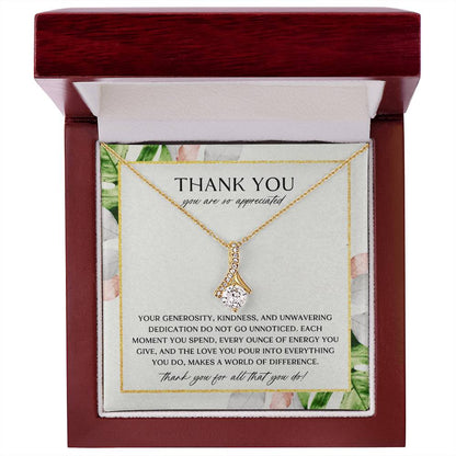 Elegant Palm Thank You Necklace