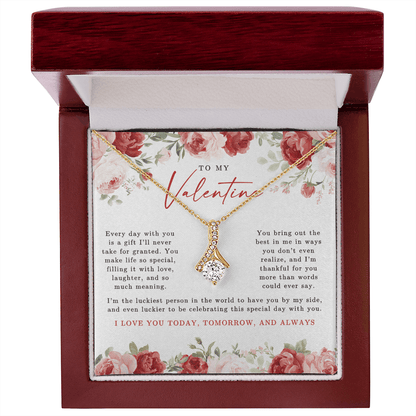 To My Valentine Alluring Beauty Necklace | Red Floral