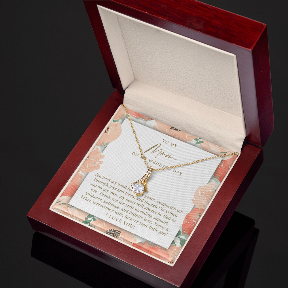 Mom Wedding Day Necklace | Forever Your Girl Peachy Floral