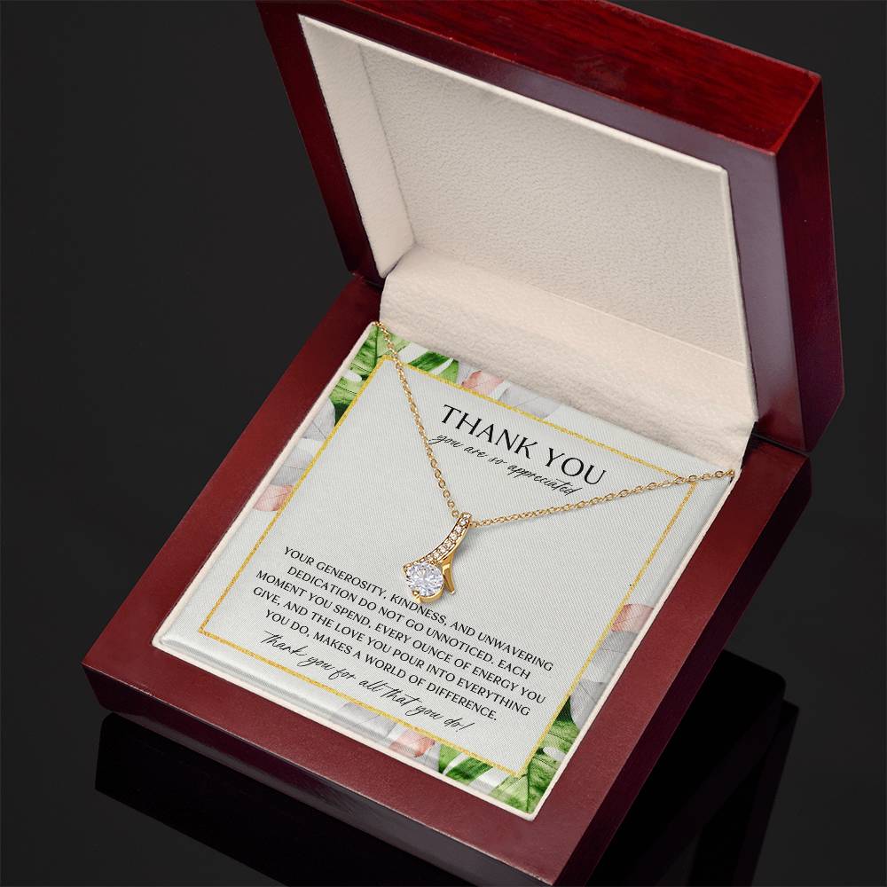 Elegant Palm Thank You Necklace