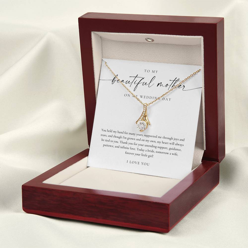 Mother Of The Bride Gift (You Held My Hand) Alluring Beauty Necklace - Eternal Bond Collection