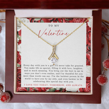To My Valentine Necklace | Red Rose