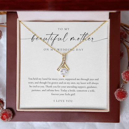 Mother Of The Bride Gift (You Held My Hand) Alluring Beauty Necklace - Eternal Bond Collection