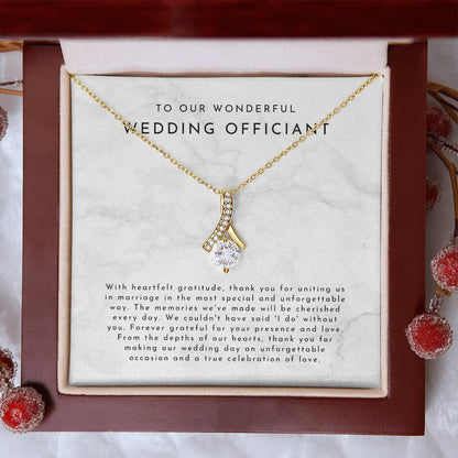 Wedding Officiant Gift (With Heartfelt Gratitude) Alluring Beauty Necklace - Timeless Marble Collection