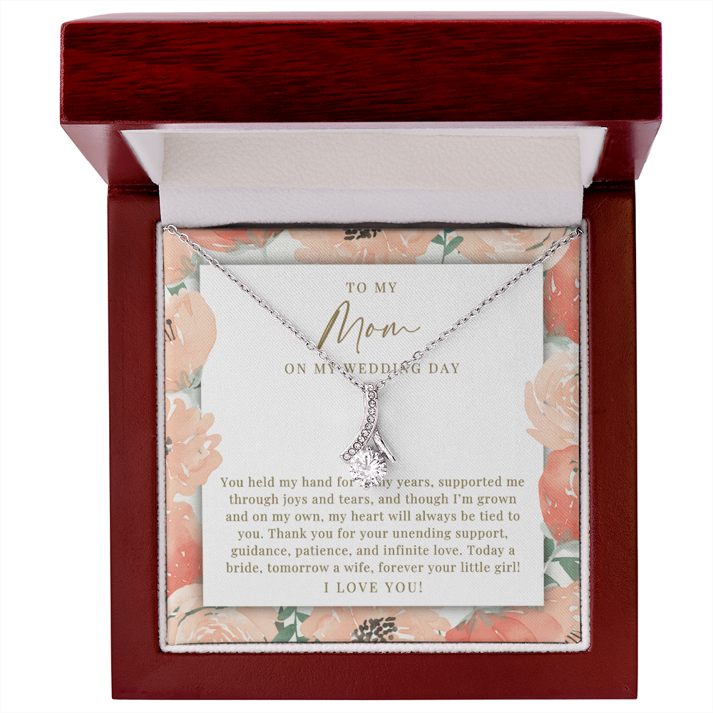 Mom Wedding Day Necklace | Forever Your Girl Peachy Floral