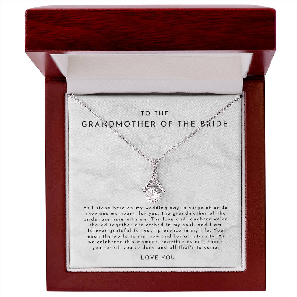 Grandmother Of The Bride Gift (As I Stand Here) Alluring Beauty Necklace - Timeless Marble Collection