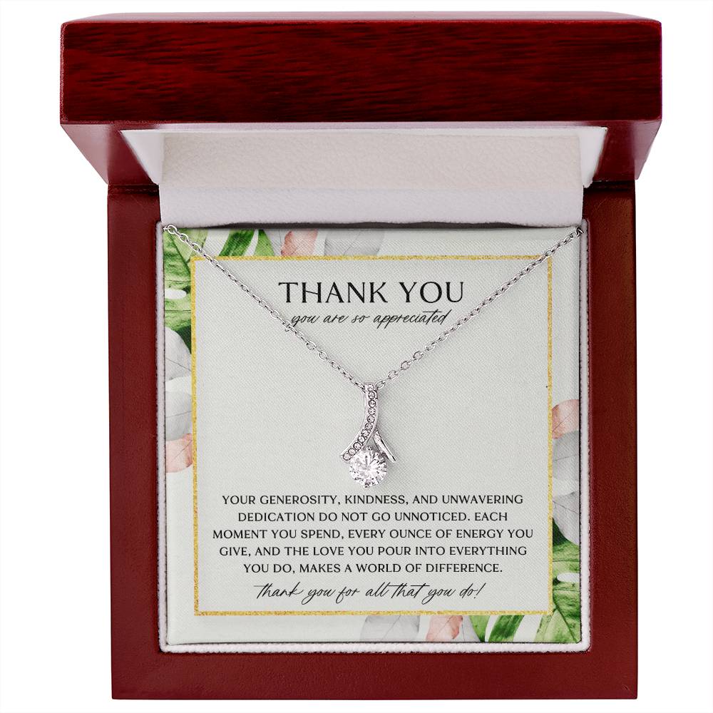 Elegant Palm Thank You Necklace