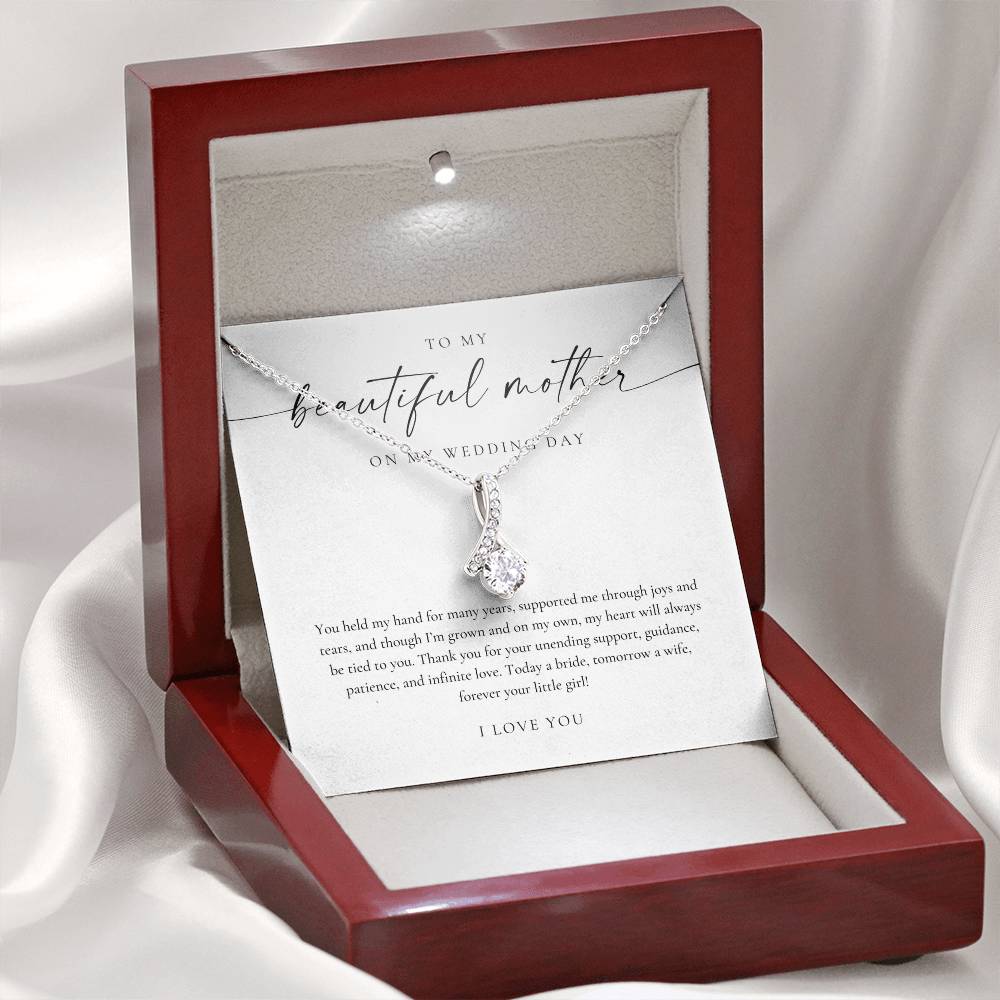 Mother Of The Bride Gift (You Held My Hand) Alluring Beauty Necklace - Eternal Bond Collection