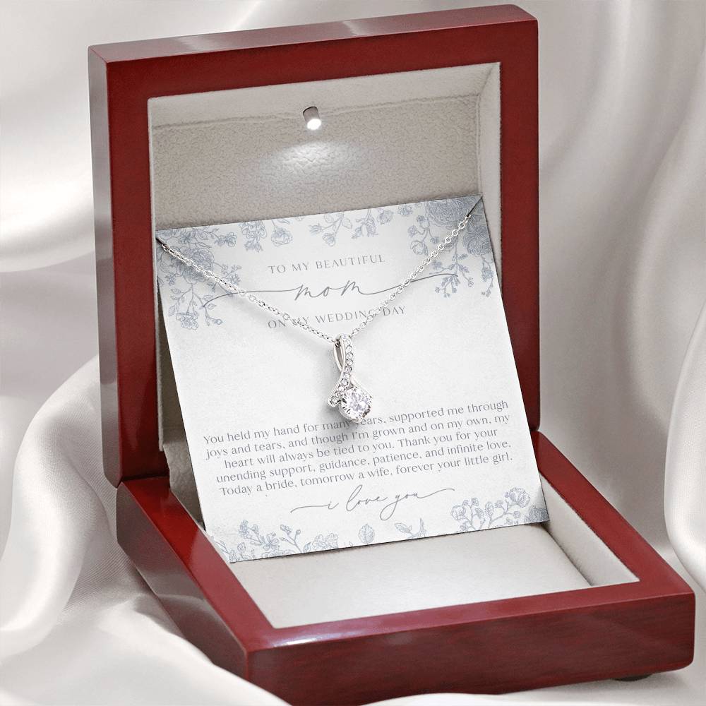 Mother of the Bride Necklace | Dusty Blue Chinoiserie Floral