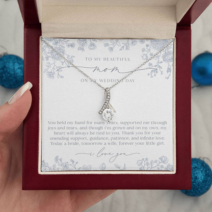 Mother of the Bride Necklace | Dusty Blue Chinoiserie Floral