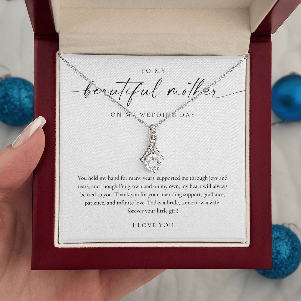 Mother Of The Bride Gift (You Held My Hand) Alluring Beauty Necklace - Eternal Bond Collection