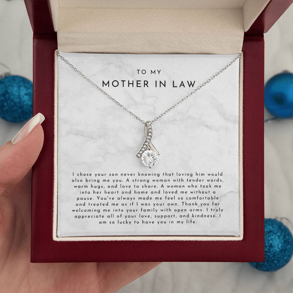 Mother In Law Gift (I Chose Your Son) Alluring Beauty Necklace - Timeless Marble Collection