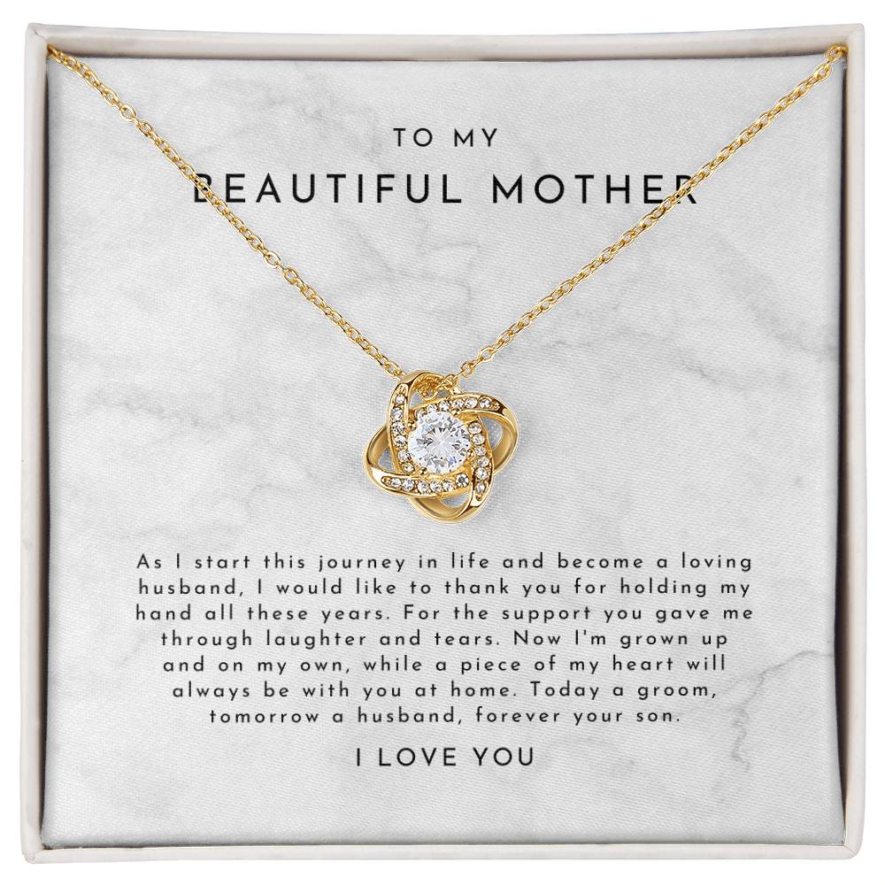 Mother Of The Groom Gift From Son (As I Start This Journey) Love Knot Necklace