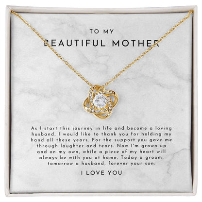 Mother Of The Groom Gift From Son (As I Start This Journey) Love Knot Necklace