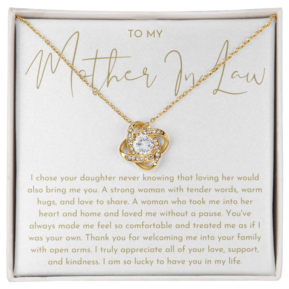 Mother In Law Gift (I Chose Your Daughter) Love Knot Necklace