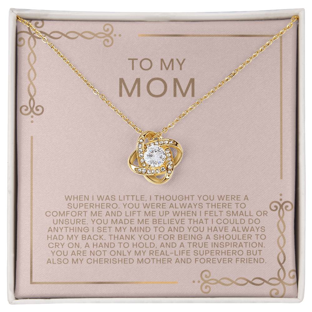 Blush and Gold Superhero Mom Necklace