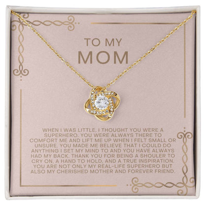 Blush and Gold Superhero Mom Necklace